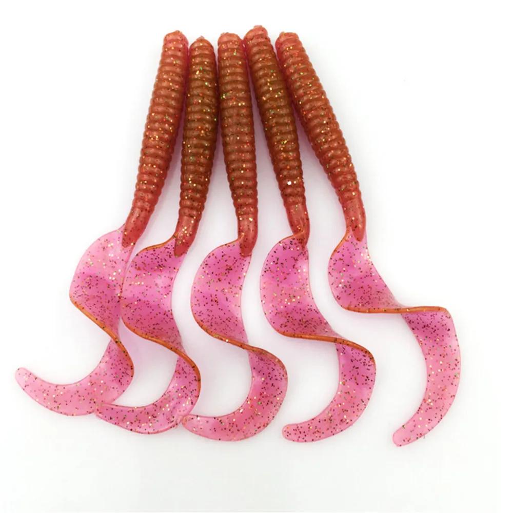 Leurres souples en silicone avec odeur de poisson, appâts artificiels pour carpe et bar, 5 pièces/lo