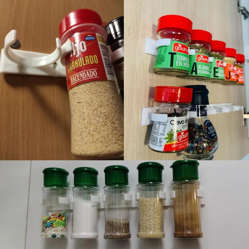 Pince murale en plastique pour épices, rangement de cuisine à domicile, ingrédients T1, accessoires 