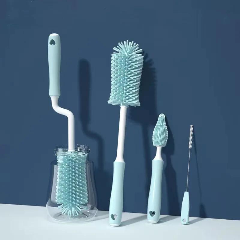 Brosse de nettoyage de bouteilles en Silicone, sucette pour bébé, épurateur de paille, petite brosse