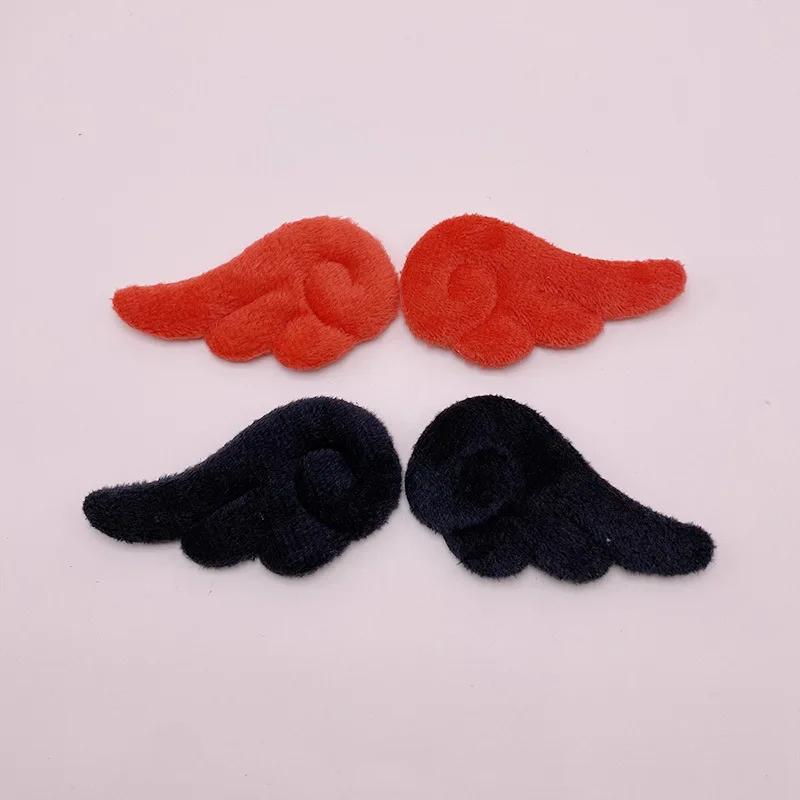 7*4Cm 40 pièces/lot peluche feutre aile d'ange rembourré Appliques pour bricolage enfants pince à ch