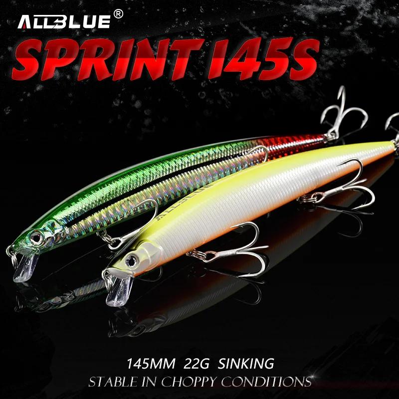 ALLBLUE – Leurre coulant de type jerkcast de 145mm et 22 g, appât artificiel pour la pêche au large 