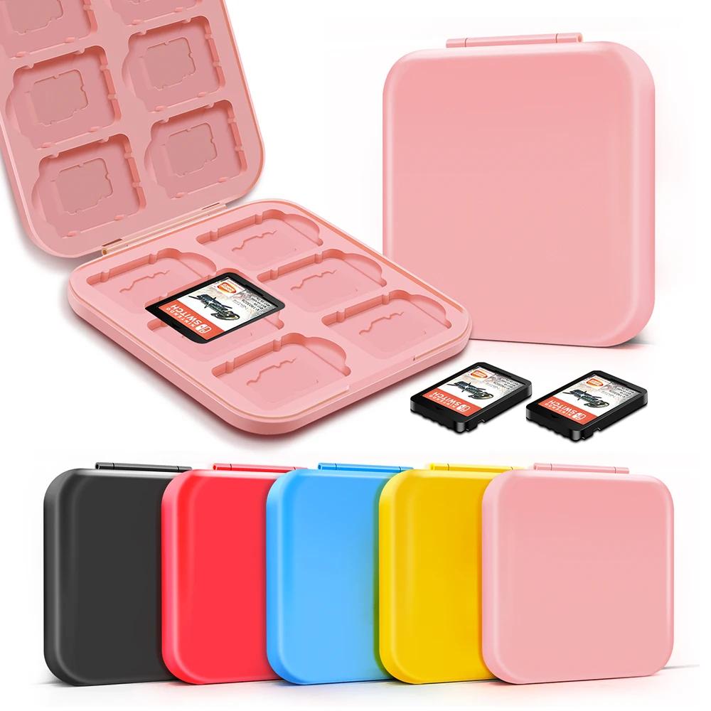Boîte de rangement de cartes de jeu Nintend Switch, coque rigide colorée avec 24 emplacements pour c