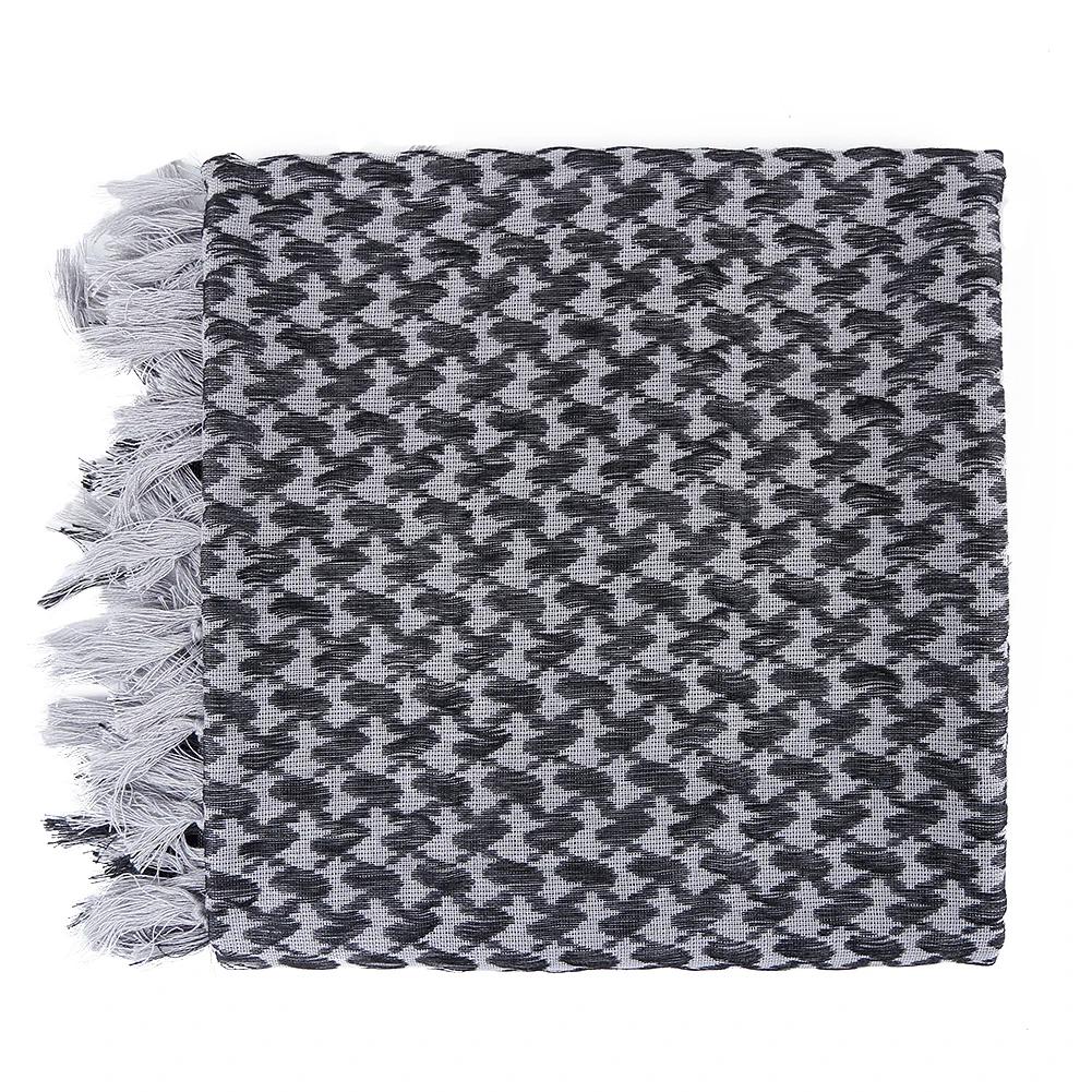 Foulard Keffiyeh Shemagh 110*110 cm, écharpe carrée du désert avec pompon pour la chasse, la randonn