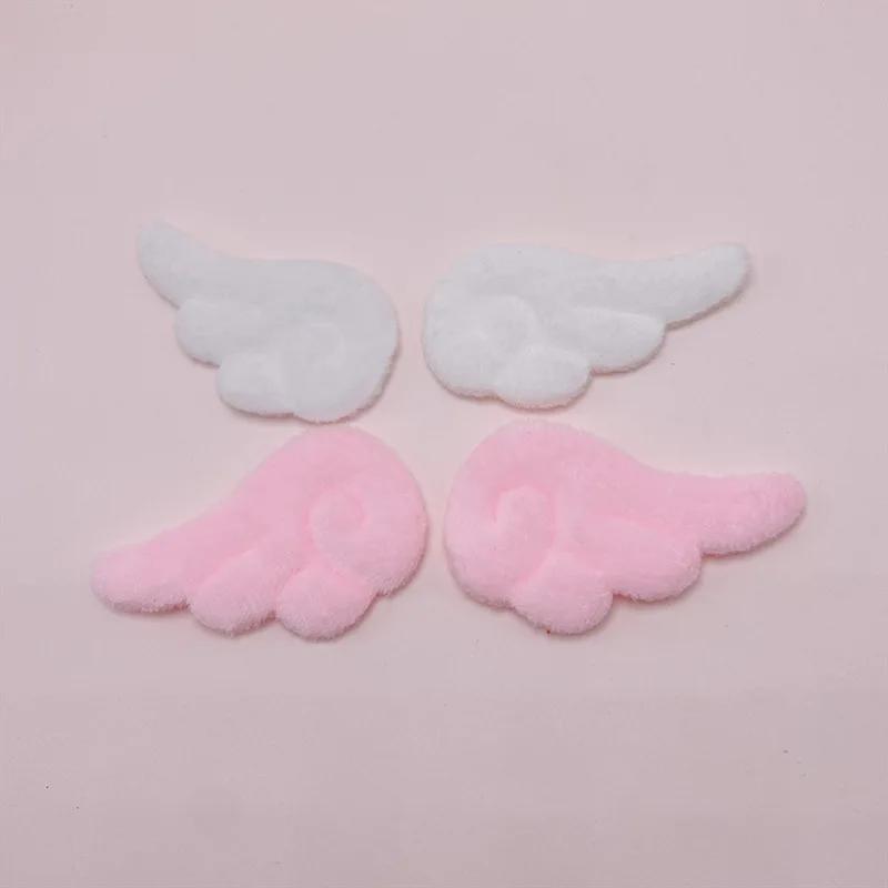 7*4Cm 40 pièces/lot peluche feutre aile d'ange rembourré Appliques pour bricolage enfants pince à ch