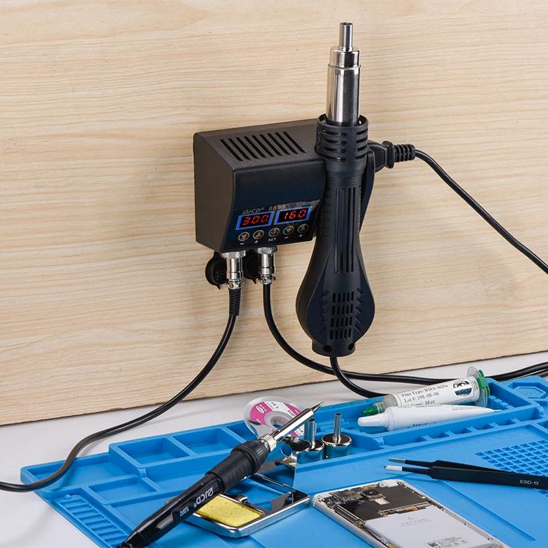 JCD-Pistolet à air chaud 2 en 1 750W, affichage numérique LCD, station de expédide soudage pour télé