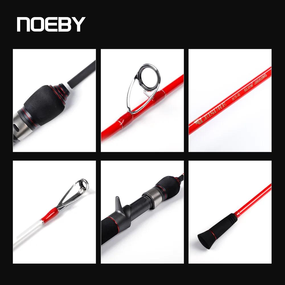Noeby-Pêche à la turlutte lente en fibre de carbone, filature à 2 sections, adaptée à la pêche en ba