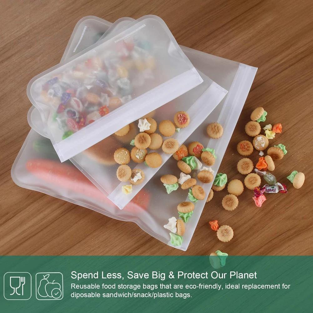 Conteneurs de stockage des aliments en Silicone, 10 pièces, conteneurs étanches, réutilisables, sac 