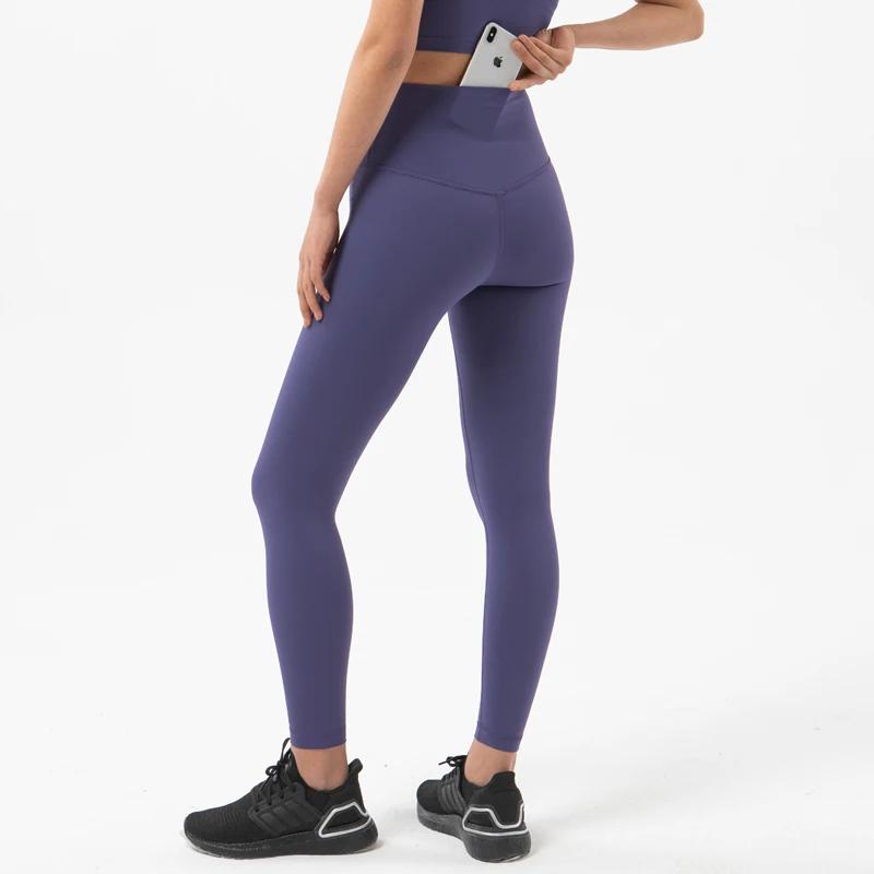 Pantalon de yoga femme SOISOU - Leggings fitness taille haute sans ligne en T