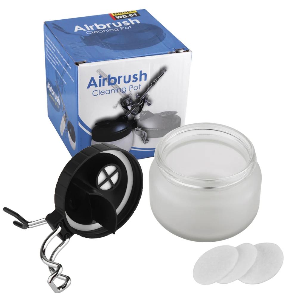 Ensemble d'outils de pulvérisation de pot de livres d'aérographe, brosse à air en verre, support fac
