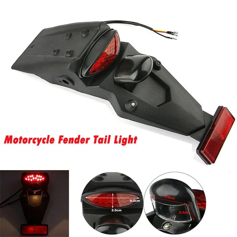 Garde-boue arrière universel en plastique ABS pour moto, feu arrière de frein à LED