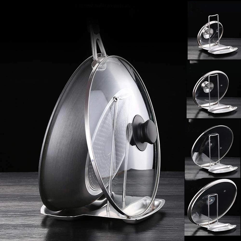 Support de couvercle de casserole en acier inoxydable, étagère de couvercle de casserole détachable,