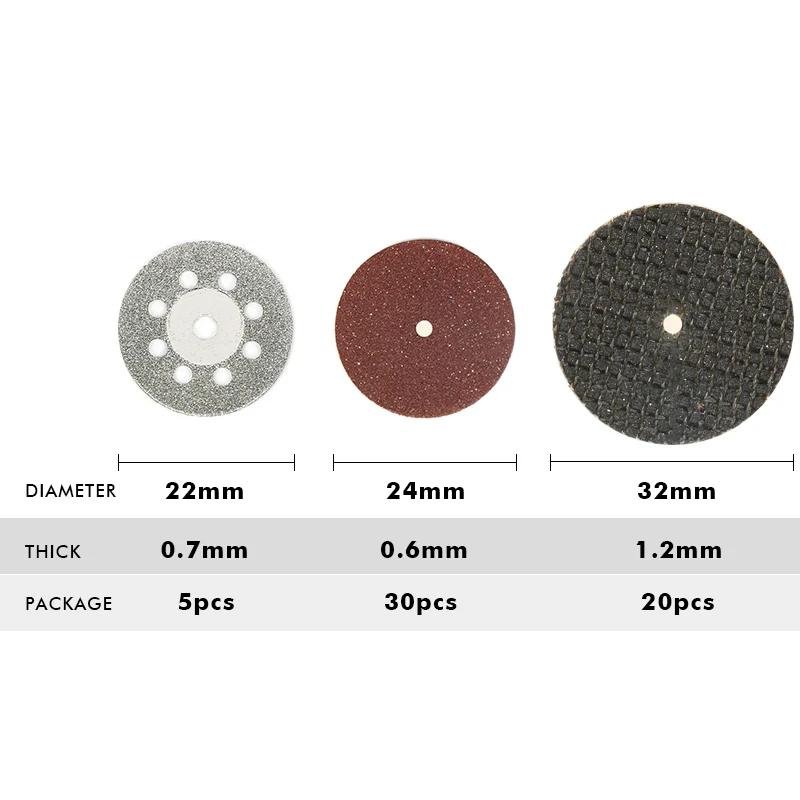 Disques de coupe pour accessoires Dremel, Mini perceuse, disque de meulage, têtes d'outils de gravur