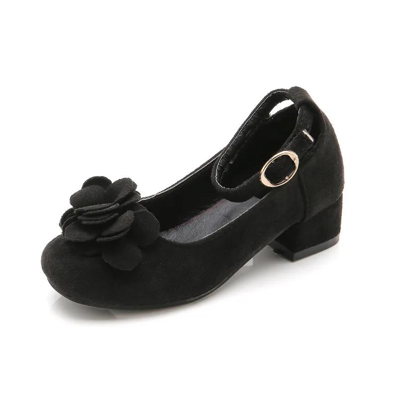 Mode filles enfants enfants chaussures en cuir à talons hauts princesse douce pour soirée spectacle