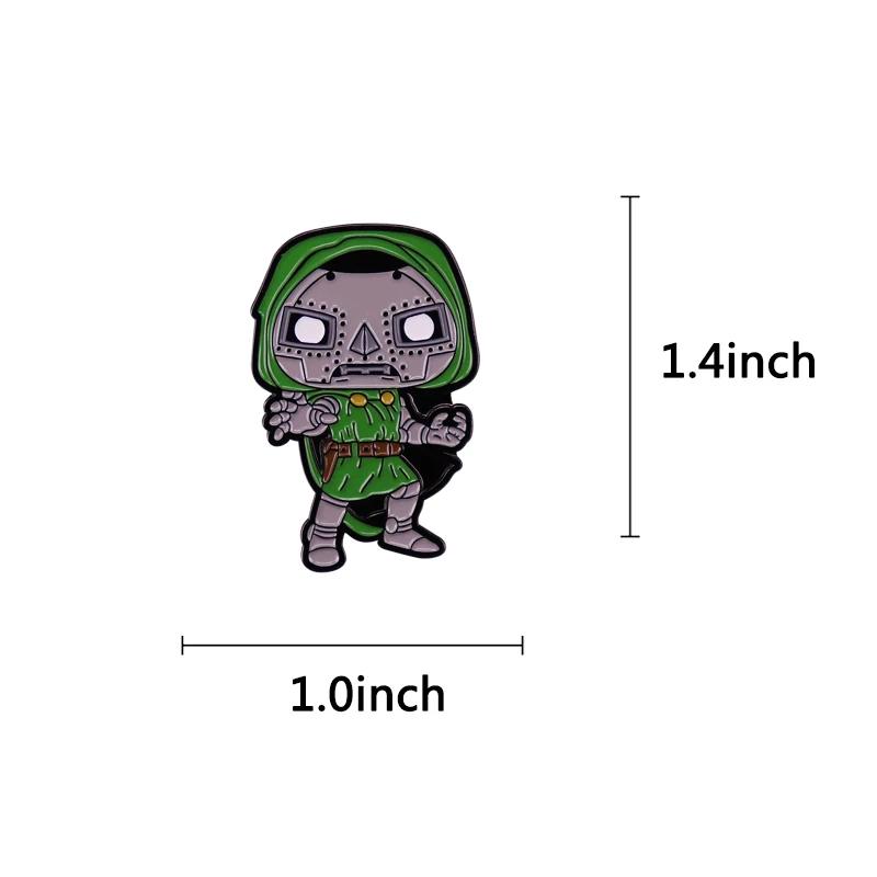 Broche de masque MF DOOM, broche d'art Hip Hop, Badge de dessin animé