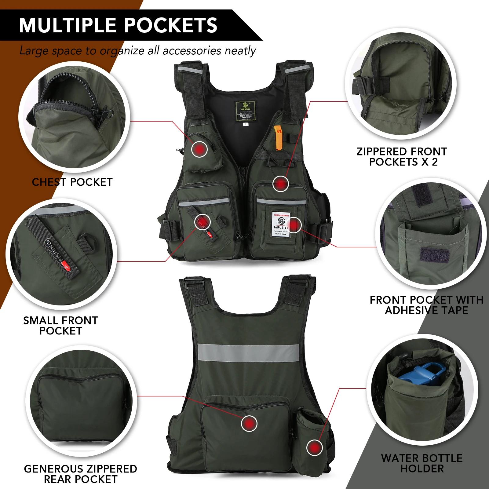 Gilet de sauvetage professionnel pour hommes, combinaison de flottabilité, gilets de pêche portables