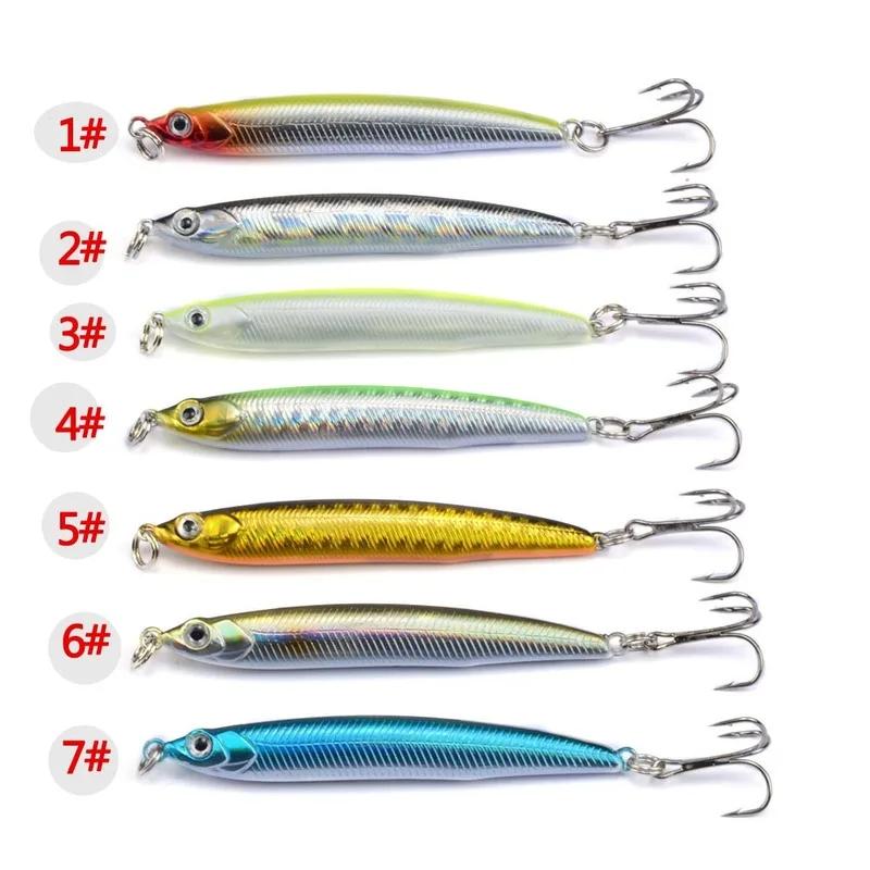 1 pièces haute qualité Thrill bâton leurre de pêche 7 cm 10g crayon coulant longue coulée alose vair