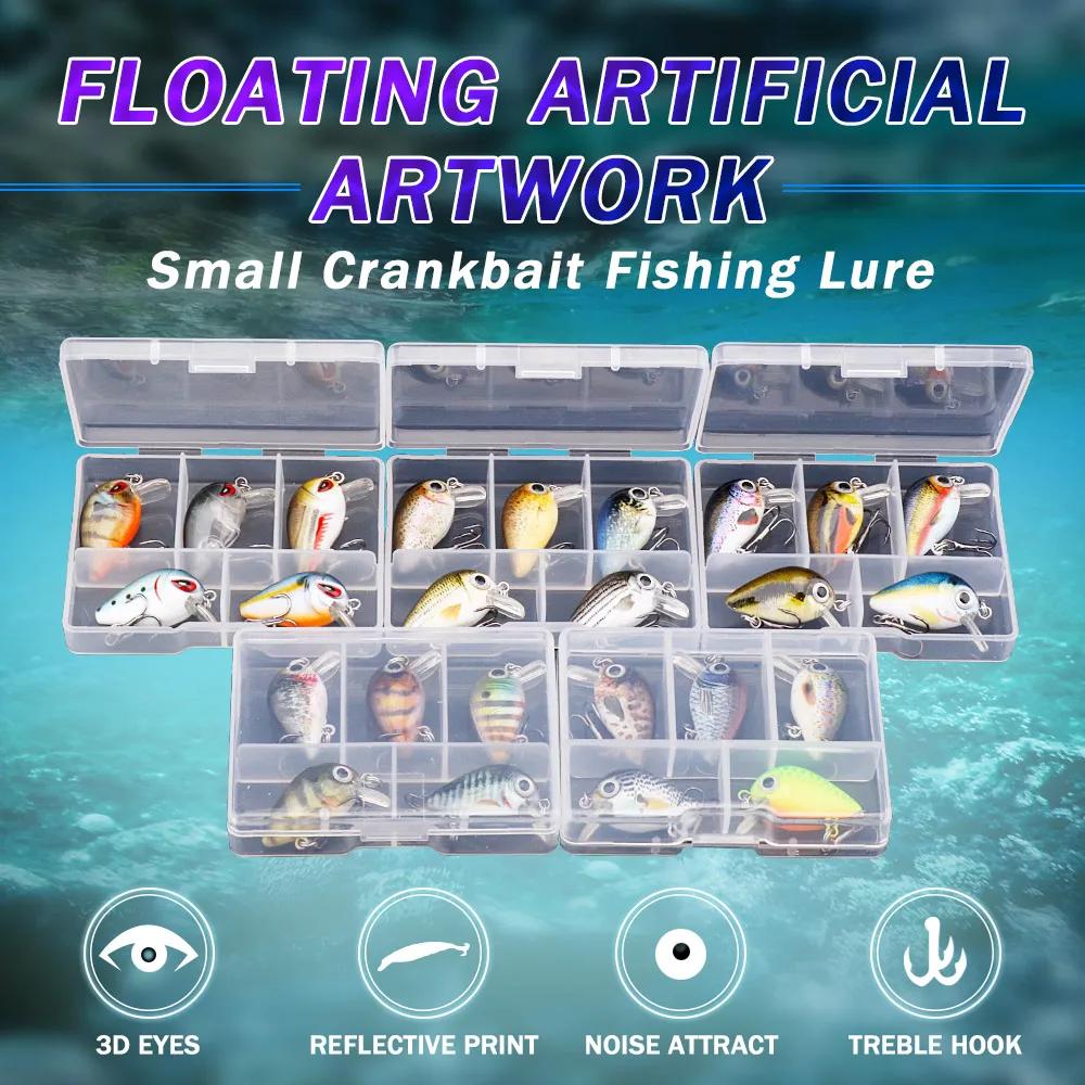 GOBASS-Ensemble de mini leurres artificiels pour la pêche en surface, appâts à manivelle pour broche