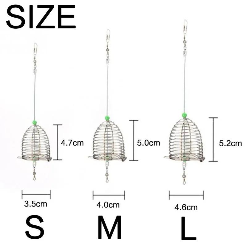 FLYSAND poisson petit acier inoxydable appât Cage panier mangeoire support pêche leurre Cage pêche a