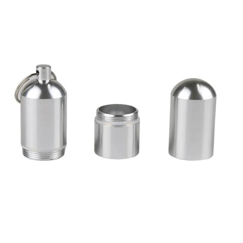 Boîte à cigarettes en alliage d'aluminium argenté, étui à cigarettes étanche, porte-capsules à cure-
