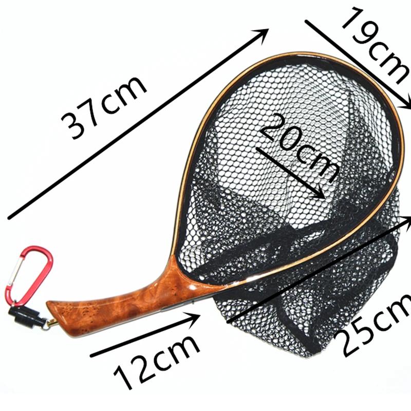 TAKEDO-Épuisette de pêche à la mouche, filet à truite en maille de caoutchouc souple, Cinnamomum Cam