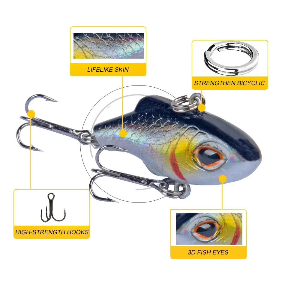 Leurre de pêche à la manivelle, mini wobblers durs, appâts vibrants, leurre de pêche en mer, hiver, 