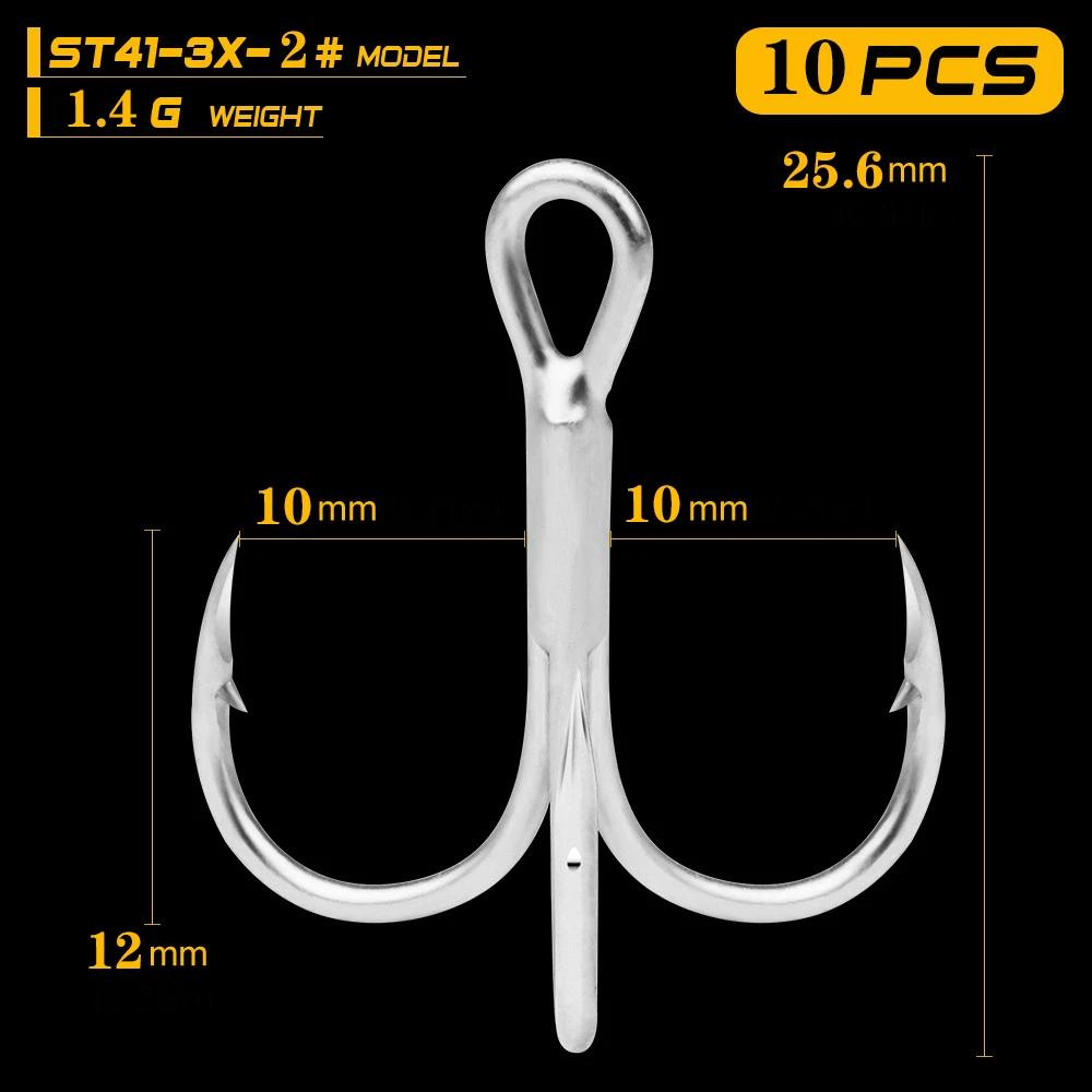 Hameçons triples Super solides, matériel de pêche, 10 pièces, accessoires haute résistance, en acier