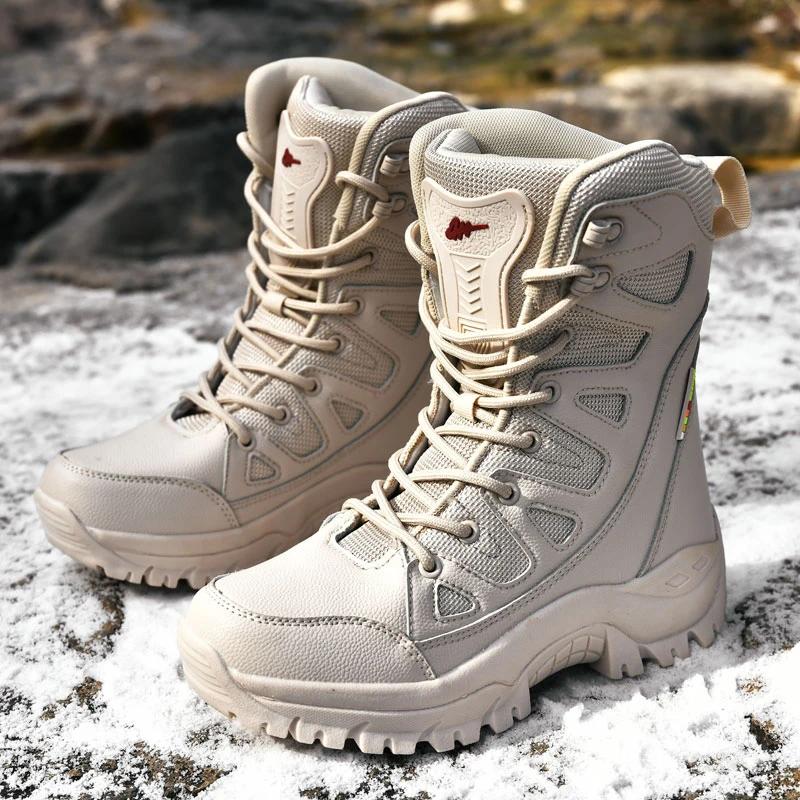 Bottes randonnée femme haut de gamme cuir doublure polaire hiver trekking montagne camping