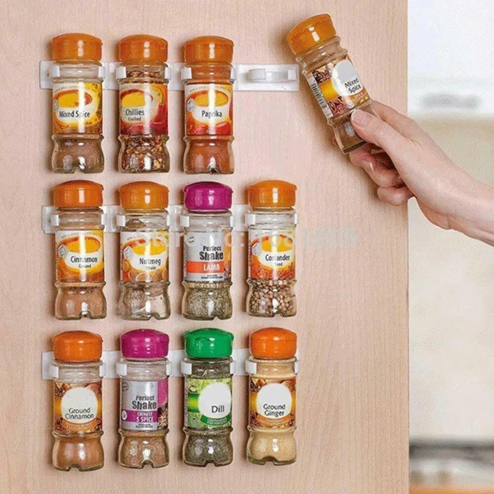 Pince murale en plastique pour épices, rangement de cuisine à domicile, ingrédients T1, accessoires 
