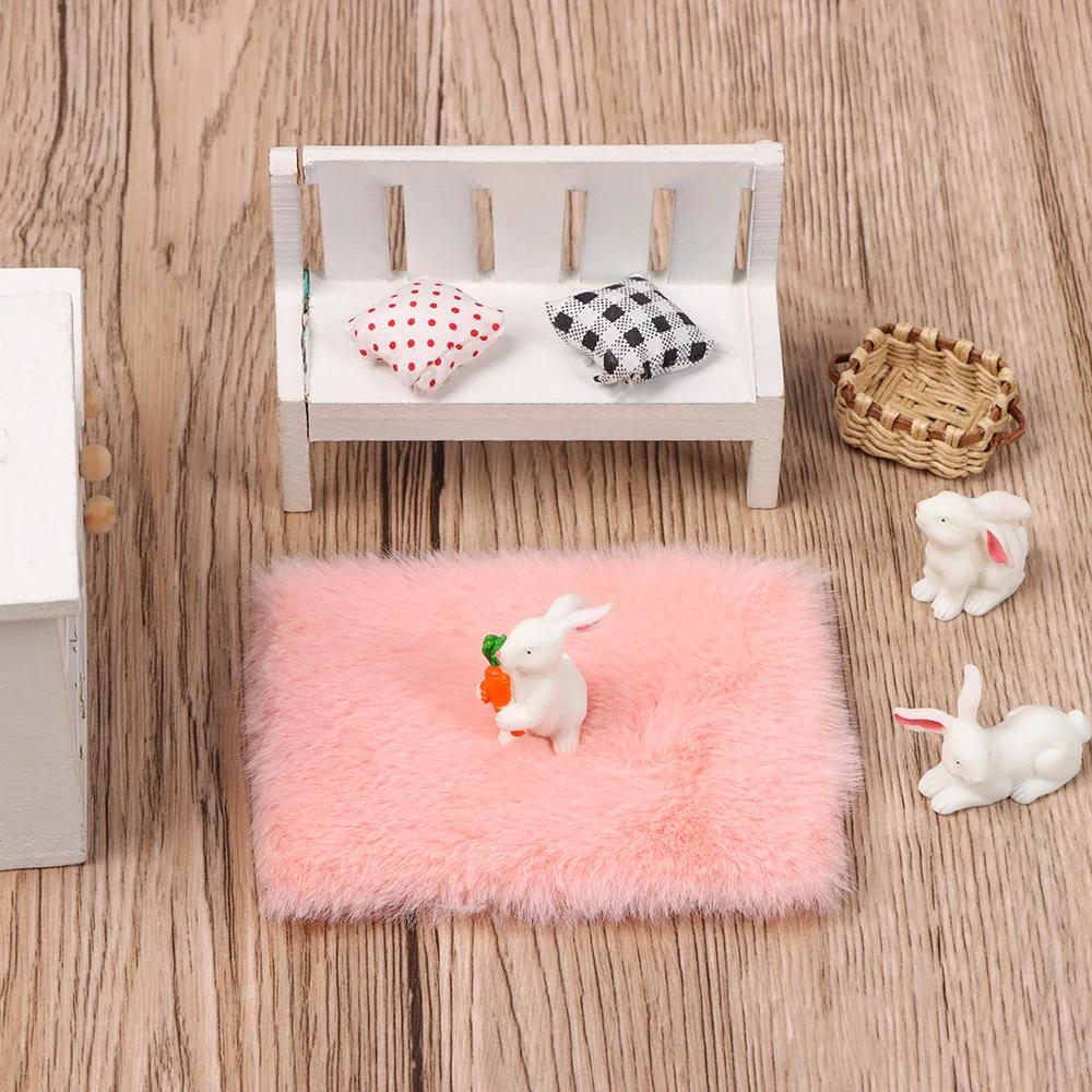 Tapis en peluche de style nordique Lea, revêtements de sol miniatures, accessoires de beurre, maison
