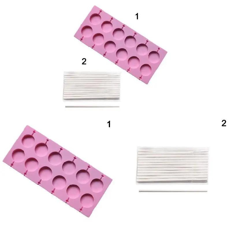 Moule à sucette en silicone de forme ronde pour enfants, outils de cuisson bricolage pour enfants, c