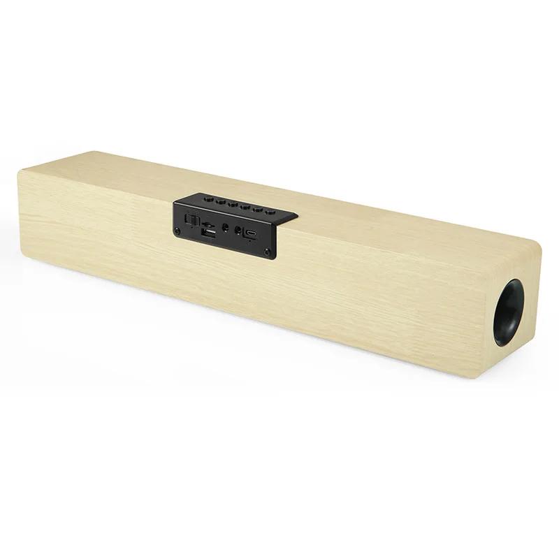 Haut-parleur colonne Bluetooth portable pour cinéma maison, haut-parleur en bois sans fil, radio-rév