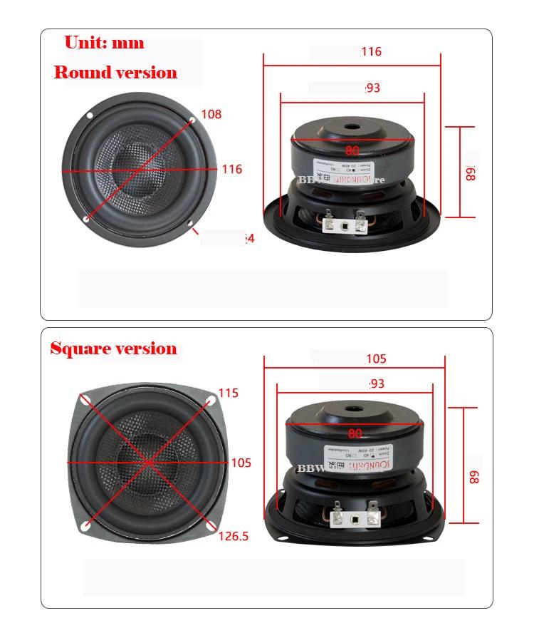 Caisson de basses de 4 pouces, unité de haut-parleur HIFI, bassin tissé en fibre de verre, basse pro