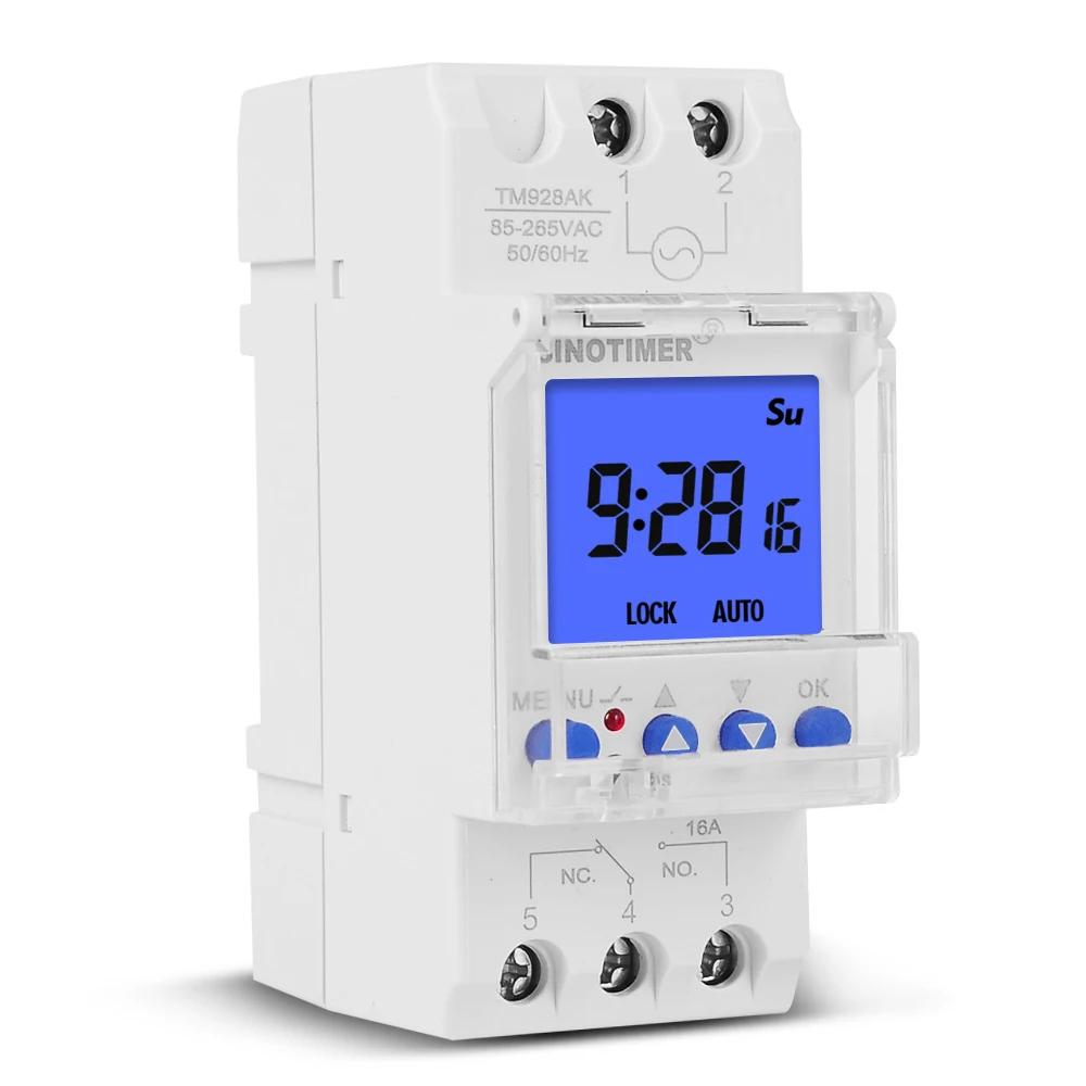 Rétro-éclairage grand écran LCD interrupteur de temps industriel 110V 220V contrôleur minuterie rela