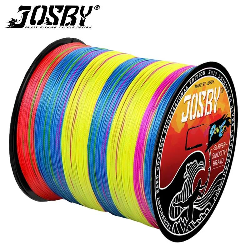 JOSBY 200M 300M 500M 1000M multicolore 100% PE 8 fil tressé 4 brins Multifilament ligne de pêche jap