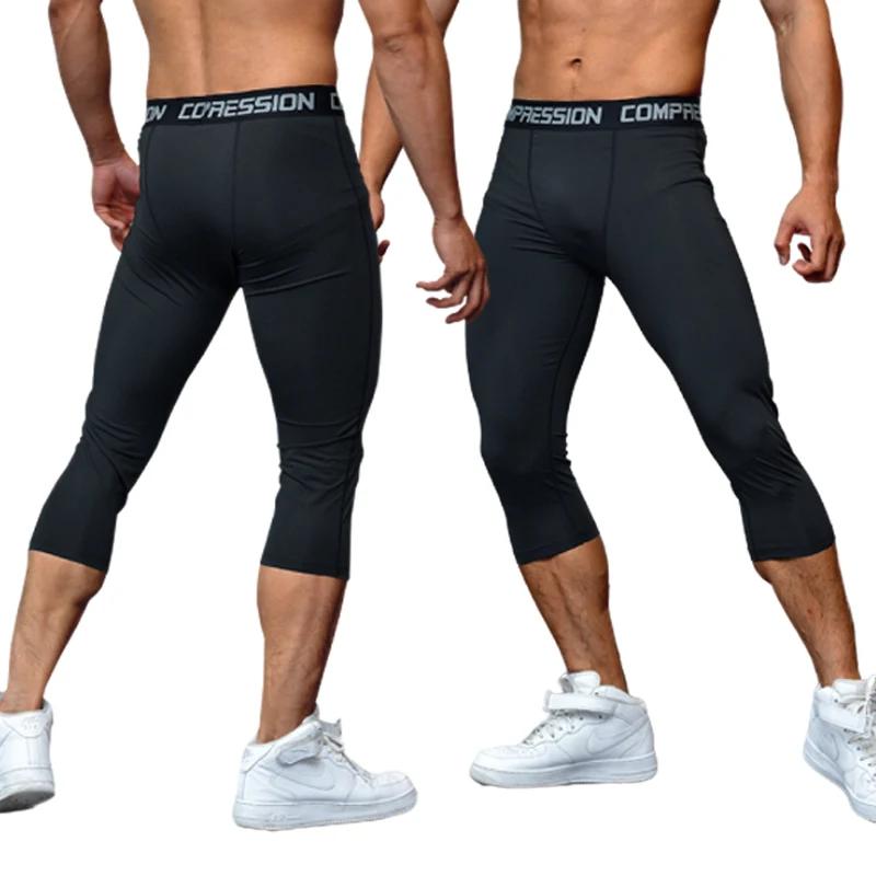 Pantalon court de sport pour hommes, Leggings de course, de gymnastique, de jogging, à Compression é