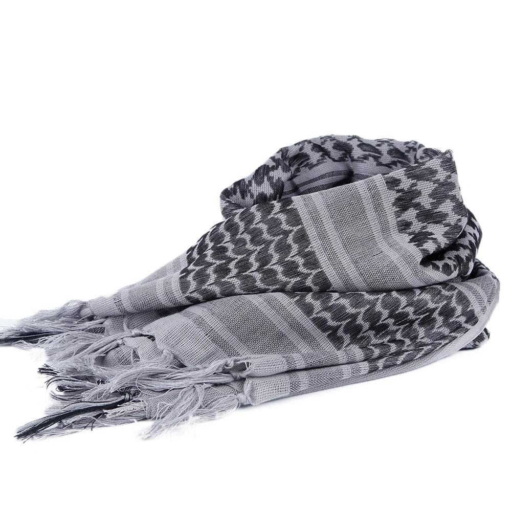 Foulard Keffiyeh Shemagh 110*110 cm, écharpe carrée du désert avec pompon pour la chasse, la randonn