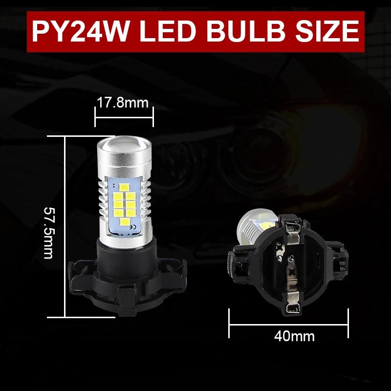 Ampoules LED PY24W 5200s, 2 pièces, jaune ambre, pour BMW série 3 4 5 X3 E70 X5 X6 Z4, clignotants a