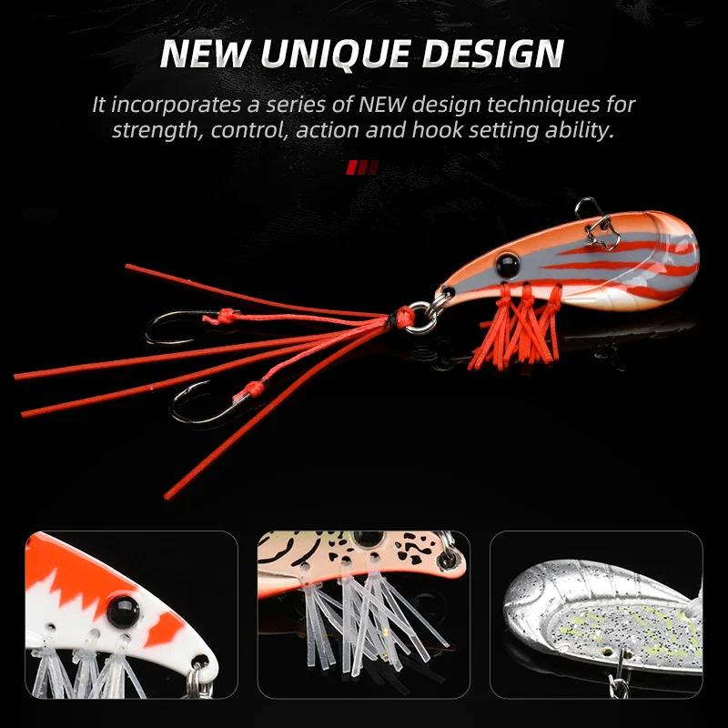 ALLBLUE Crazy Shrimp 7g 14g Leurre de pêche VIB métallique coulant type cuillère pour achigan, avec 