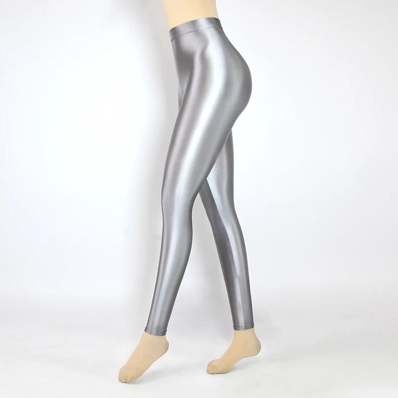 Pantalon satiné brillant XClocKNYoung taille haute - Leggings fitness yoga très élastiques et confortables