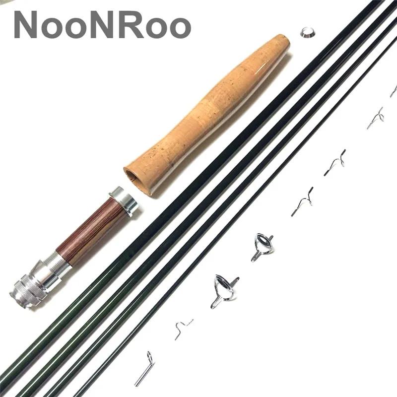 NooNRoo IM8 8ft 6 pouces 4pc 1wt tige à mouche bricolage Cambo Kit Action rapide mouche vierge avec 