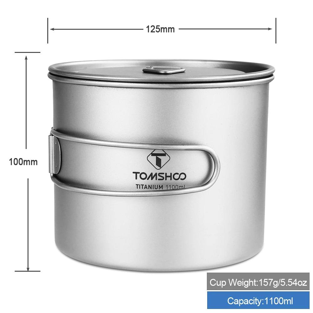 Tomshoo-Tasse en titane pour camping en plein air, tasse à eau de pique-nique, ustensiles de cuisine