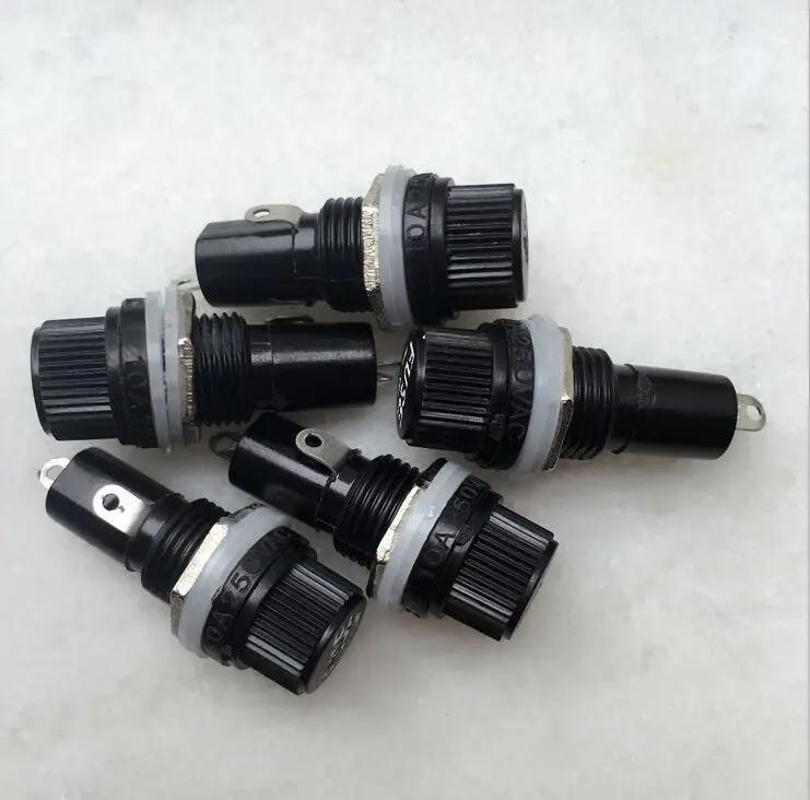 10 pièces 5*20mm porte-fusibles en verre noir tube d'assurance prise porte-fusible pour 5*20 assuran