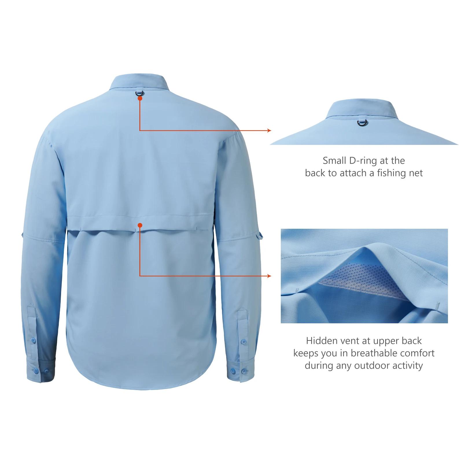 BASSDASH Chemise boutonnée de pêche à manches longues UPF 50 pour homme Performance Séchage rapide F