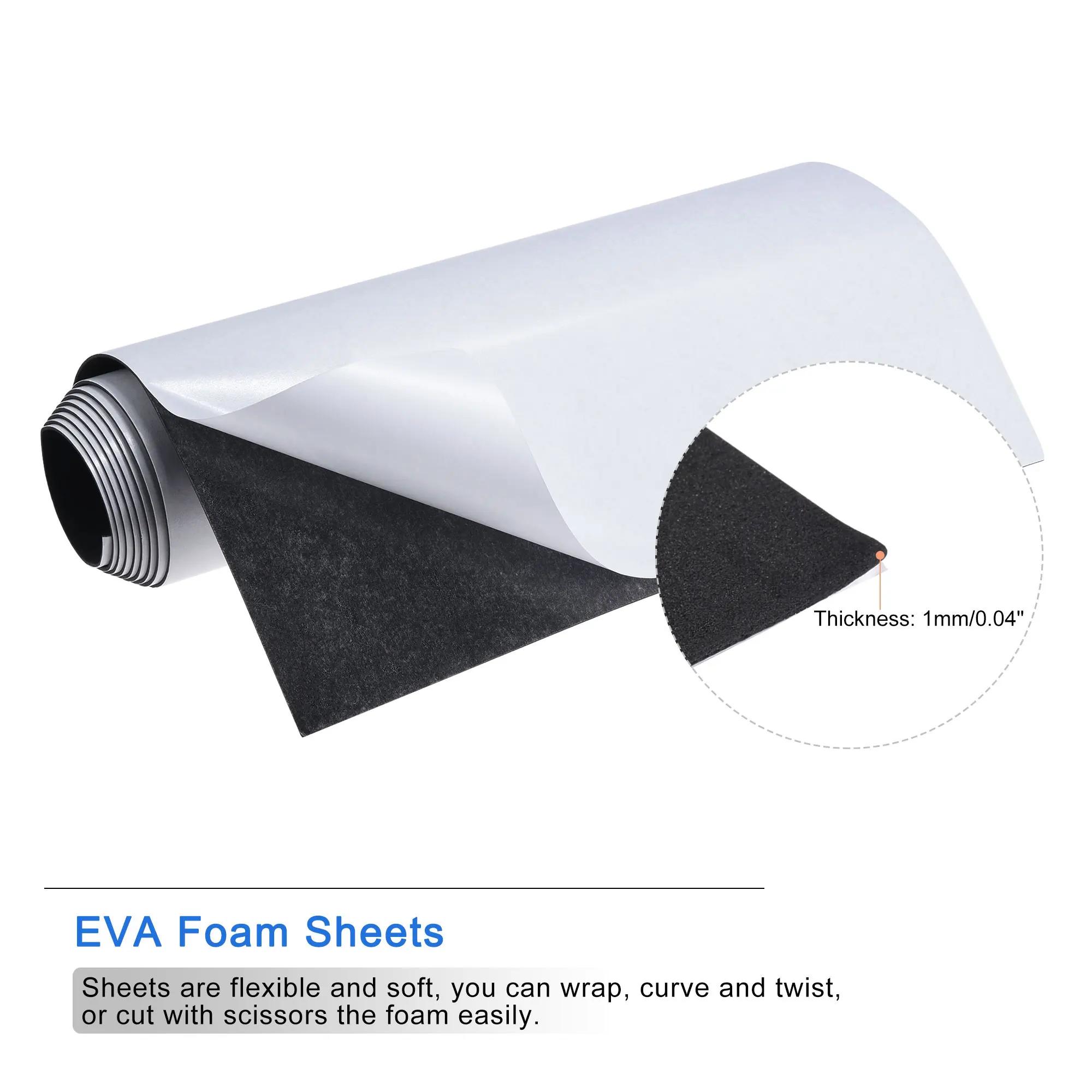 Uxcell 1pc feuilles de mousse EVA artisanat 1mm d'épaisseur auto-adhésif dos insonorisant feuilles d