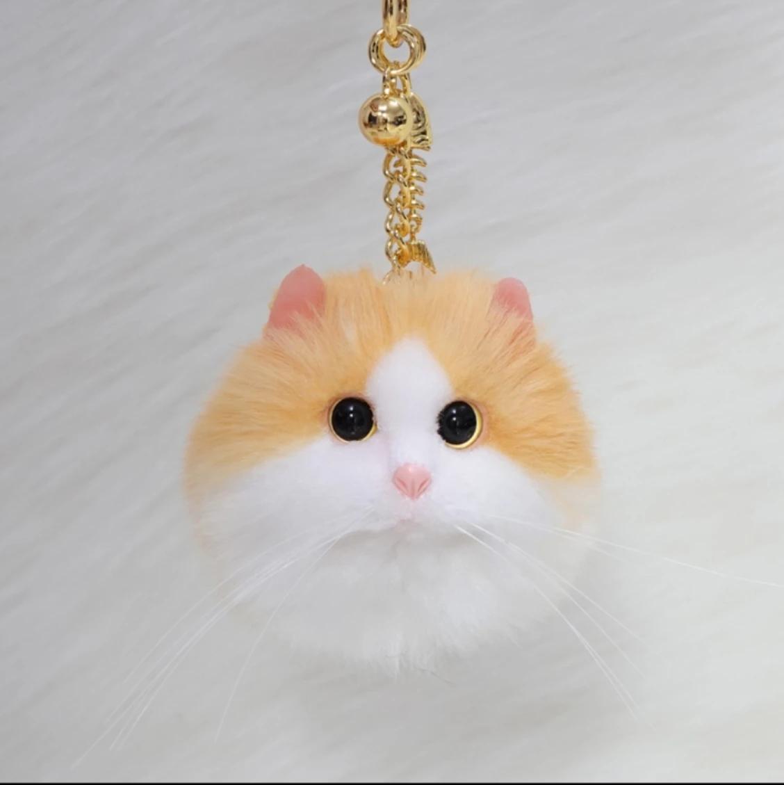 Haute qualité simulation peluche chat mignon téléphone portable boucle sac boucle voiture porte-clés