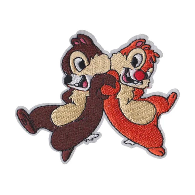 Dessin animé Anime deux écureuils puce 'n' Dale patch fer sur vêtements brodés patchs pour fille gar