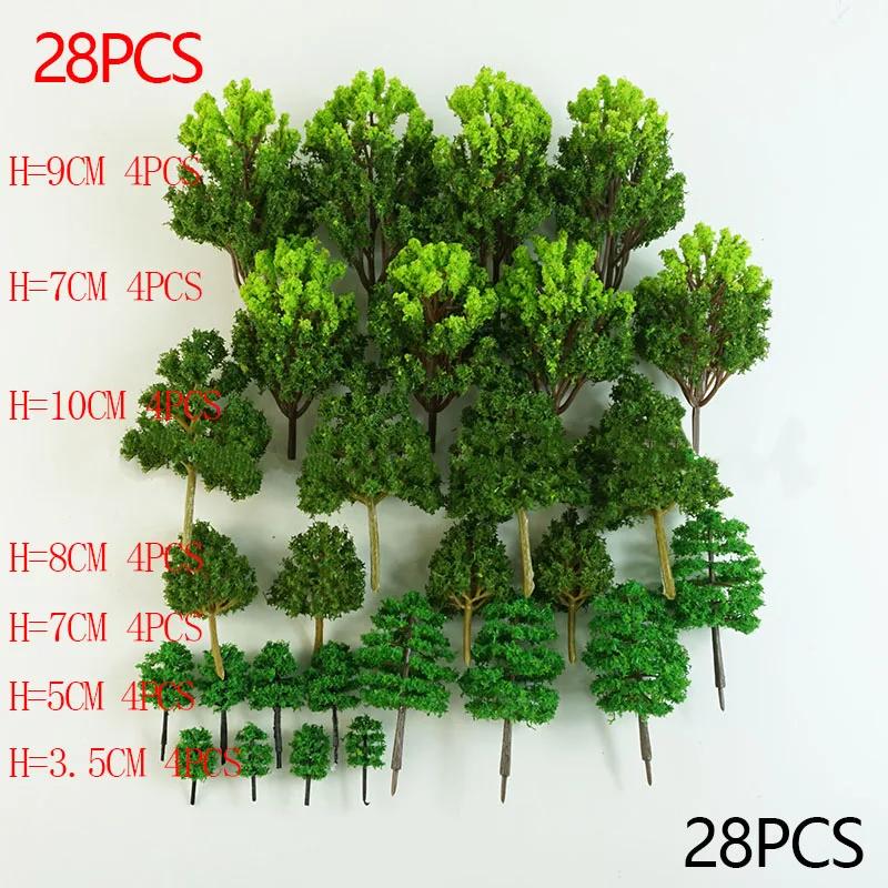 20/40 pièces vert modèle arbres Train chemin de fer modèle Kit aménagement paysage artificiel Miniat