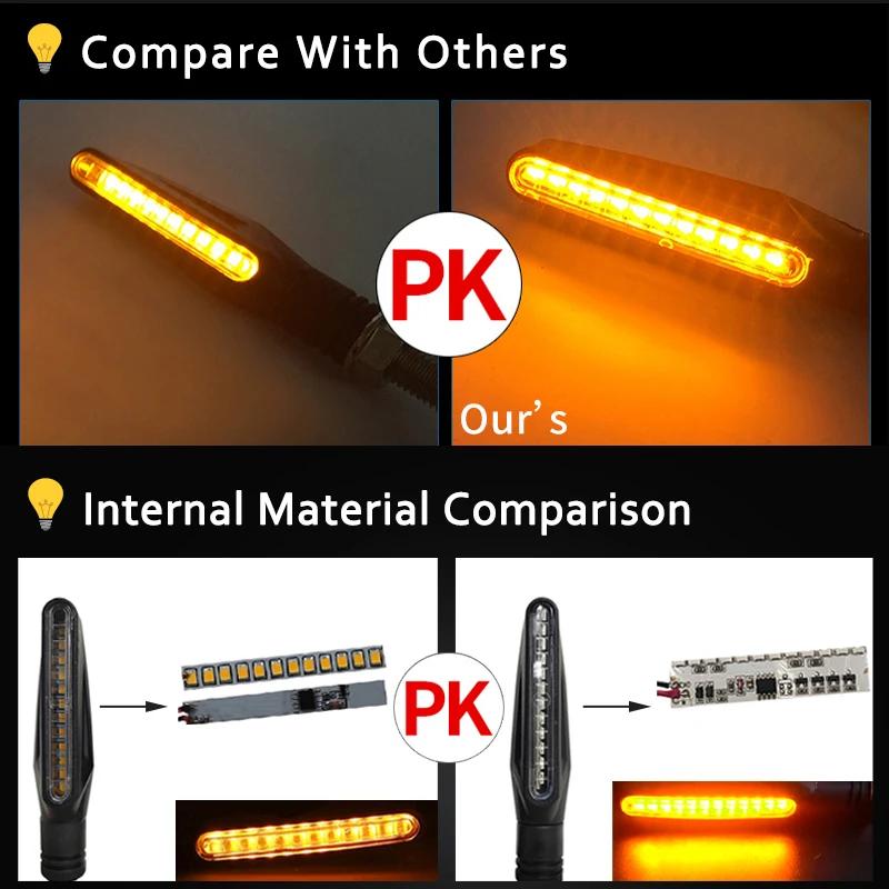 Clignotants LED pour motos, 12 x 335SMD, 2 ou 4 pièces, indicateur lumineux pliable, 12V, IP67 clign