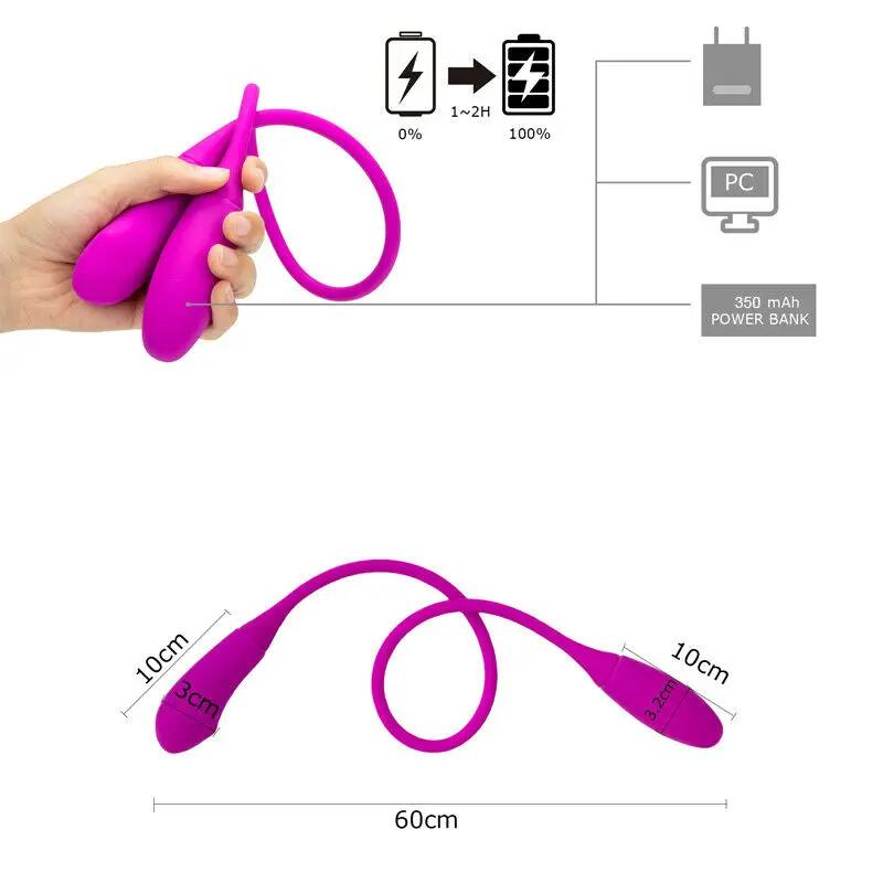 Vibromasseur Pliable à Double Vibration pour Femme, Boules Vaginales, Plug Anal Anal, Jouets Sexuels