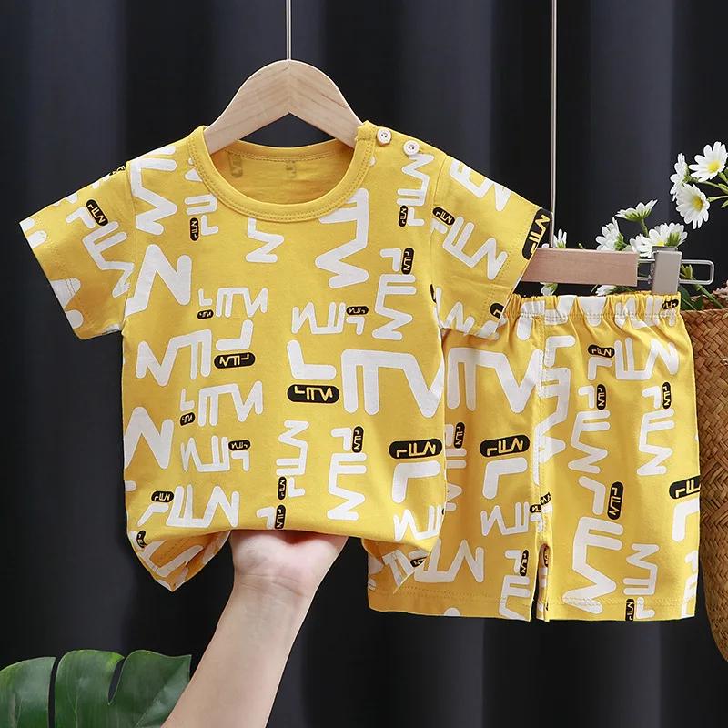 Ensemble de vêtements pour enfants bébé garçon/fille T-Shirt + short vêtements d'été coton dessin an